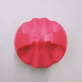 Factory Direct Sales Amazon Hot Sale Hand-held Silicone Shampoo Brush Massage Brush Shampoo Comb Bath Massage Tool (Color: Red)