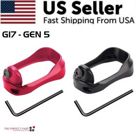 Anodized Aluminum Flared Magwell For Glock 19/17/22/24/31/34/35/37 Gen 1/2/3/4/5 (Color: Red, Model: For G17 GEN 5)