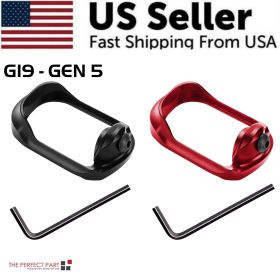 Anodized Aluminum Flared Magwell For Glock 19/17/22/24/31/34/35/37 Gen 1/2/3/4/5 (Color: Red, Model: For G19 GEN 5)