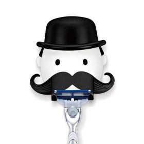 Punch-free Beard Shaver Holder Wall Hanging (Color: White)