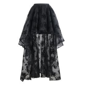 Korean-style Embroidered Floor-length Bridal Wedding Dress Long Sleeve Lace Slim-fit Slimming Irregular Half-length (Option: Black-3XL)